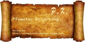 Pfemeter Krisztina névjegykártya