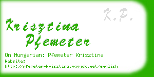 krisztina pfemeter business card